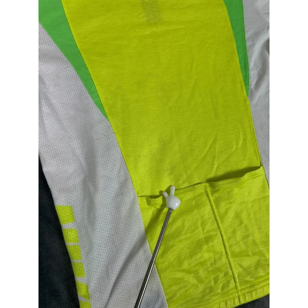 Vintage Nike Cycling Jersey Neon Yellow Green 90s Half Zip Shirt‎ Mens M Rare